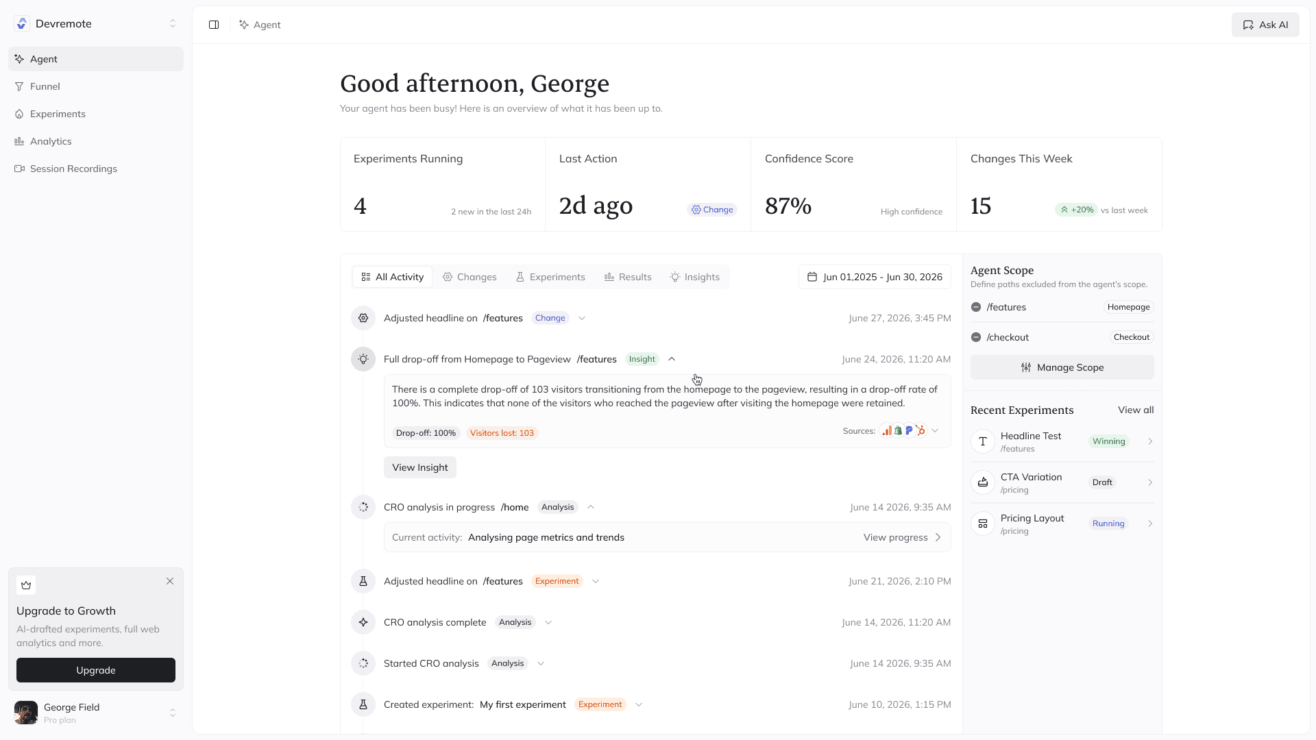 Splitsense dashboard preview